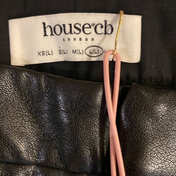 House of CB Black wide Straight Leg Pants size L NWT $195 - Picture 6 of 9